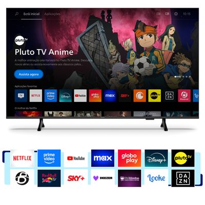 Smart TV 50" 4K Philips 50PUG7300/78 UHD Titan OS Pixel Precise Comando de Voz Preta