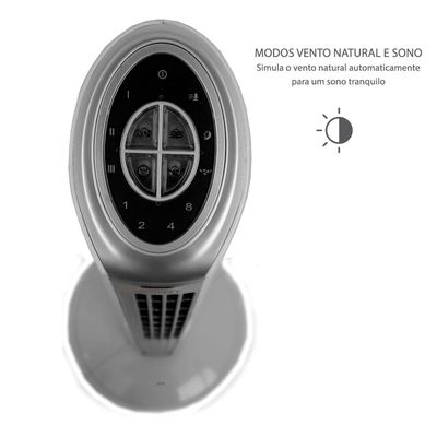 Ventilador de Torre Spirit TS1200 com 3 Velocidades, Função Oscilante e Controle Remoto  Branco Branco / 220