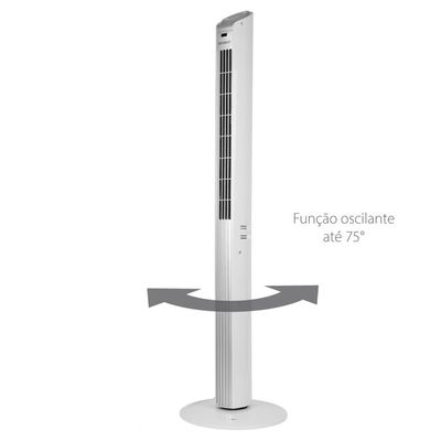 Ventilador de Torre Spirit TS1200 com 3 Velocidades, Função Oscilante e Controle Remoto  Branco Branco / 220