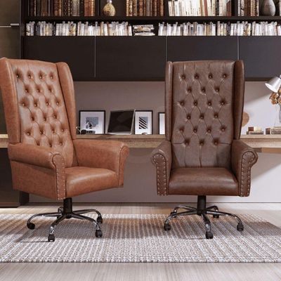 Cadeira De Escritório Giratória Presidente Chesterfield Via Encanto Courano Whisky