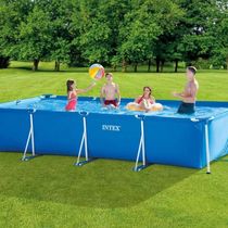 Piscina Estrutural Retangular 2.282 Litros Com Filtro 110v E Forro Intex