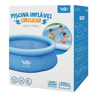 Piscina Inflável Joy Set 2490 L Circular 240 Cm Com Filtro Capa Bomba Vg Plus 220v