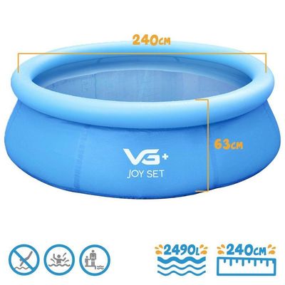 Piscina Inflável Joy Set 2490 L Circular 240 Cm Com Capa Filtro Bomba Forro Vg Plus 110v