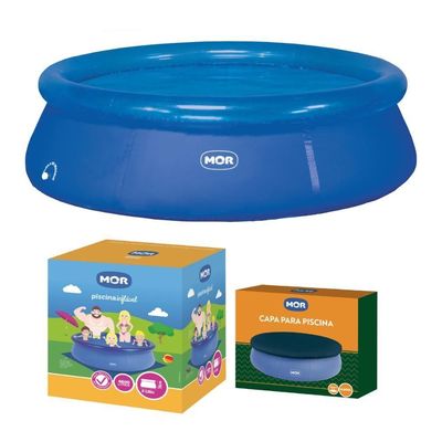 Piscina Inflável 4600 Litros Redonda Splash Fun Com Capa Mor