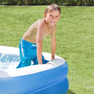 Piscina Inflável Retangular Azul 100 Litros 120 Cm Com Bomba Vg+