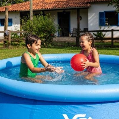 Piscina Inflável Joy Set 1000l Circular 183cm Com Bomba Forro Vg Plus