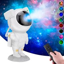 Projetor de Estrelas Luminária Astronauta USB – Céu Estrelado Giratório para Quarto e Sala Led Decoração