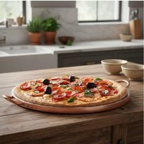 Forma De Pizza Pedra Sabão Grande 37 Cm Cobre