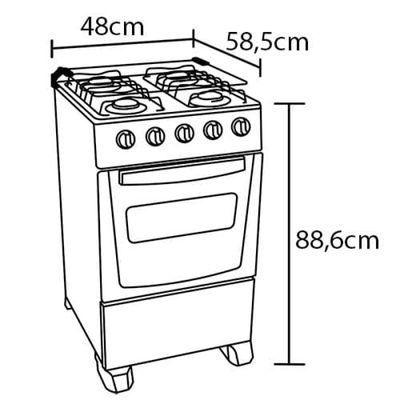 Fogão Atlas 4 Bocas Mônaco Plus com Mesa de Inox e Acendimento Automático Bivolt – Preto