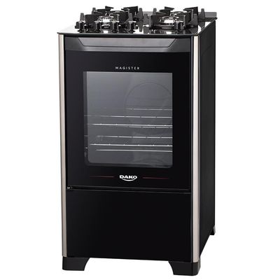 Fogão Dako 4 Bocas Magister com Mesa de Vidro e Acendimento Automático Bivolt - Preto
