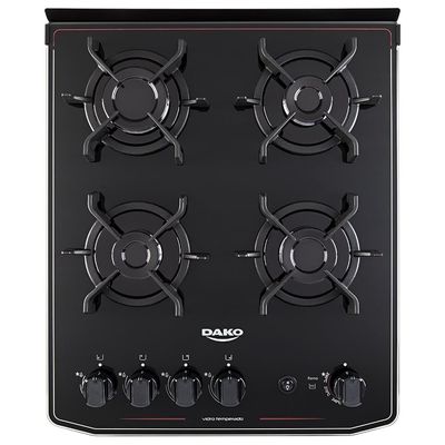 Fogão Dako 4 Bocas Magister com Mesa de Vidro e Acendimento Automático Bivolt - Preto