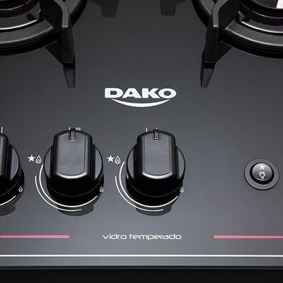 Fogão Dako 4 Bocas Magister com Mesa de Vidro e Acendimento Automático Bivolt - Preto