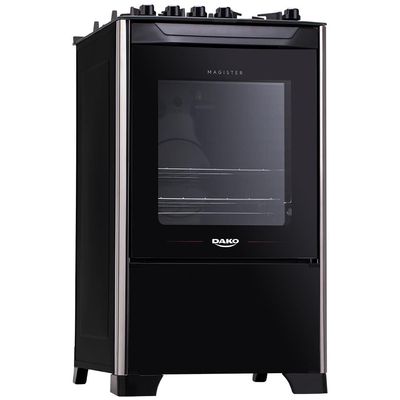 Fogão Dako 4 Bocas Magister com Mesa de Vidro e Acendimento Automático Bivolt - Preto