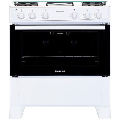 Fogão Atlas 5 Bocas Mônaco Plus com Mesa de Inox e Acendimento Automático Bivolt – Branco