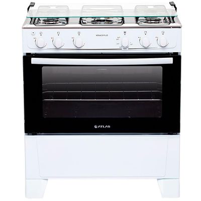 Fogão Atlas 5 Bocas Mônaco Plus com Mesa de Inox e Acendimento Automático Bivolt – Branco