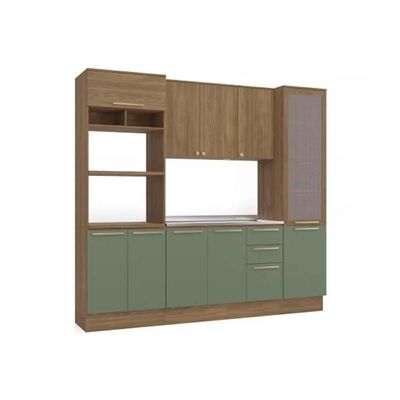 Cozinha Completa Kappesberg 4 Peças Botanic M647 Nogueira/Verde Oliva