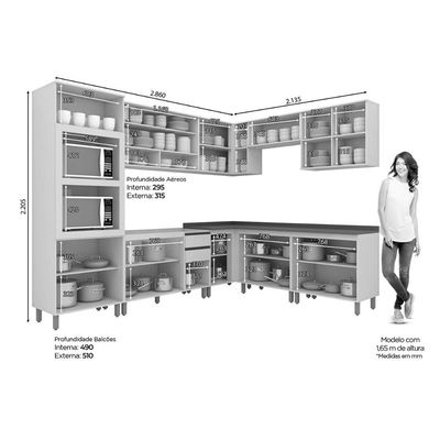 Cozinha Completa Henn 13 Peças Connect C6P05 Duna/Cristal