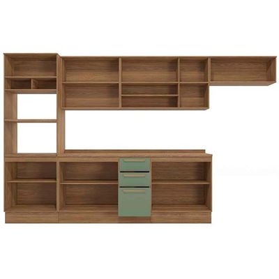Cozinha Completa Kappesberg 8 Peças Botanic M663 Nogueira/Verde Oliva