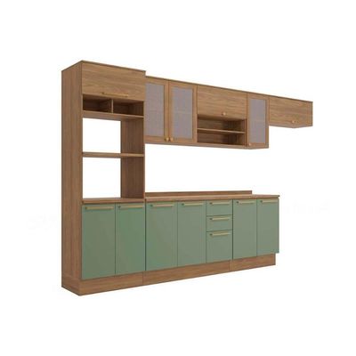 Cozinha Completa Kappesberg 8 Peças Botanic M663 Nogueira/Verde Oliva