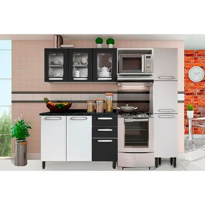 Cozinha Completa Bertolini 4 Peças Aço Evidence C4P45 Branco/Preto