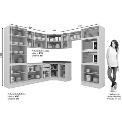 Cozinha Completa Henn 10 Peças Connect C6P24 Duna/Cristal