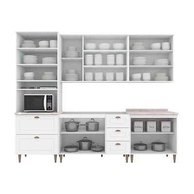 Cozinha Completa Henn 6 Peças Americana c/ Pés C5P62 Branco