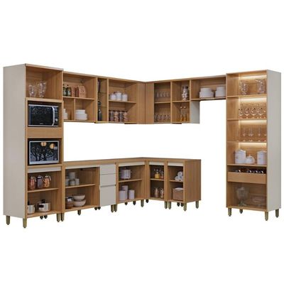 Cozinha Completa Linea Brasil 11 Peças Allure CP01 Jequitiba/Gris