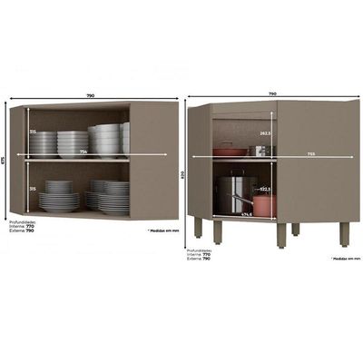 Cozinha Completa Henn 19 Peças Connect s/Pia C19P02 Duna/Cristal