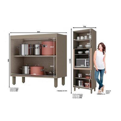 Cozinha Completa Henn 19 Peças Connect s/Pia C19P02 Duna/Cristal