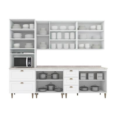 Cozinha Completa Henn 7 Peças Americana c/ Pés C5P52 Branco