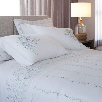 Jogo Cama Queen Buddemeyer 300 Fios Bud Vision Blue Daisy