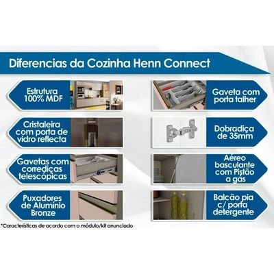 Cozinha Completa Henn 10 Peças Connect C6P07 Duna/Cristal