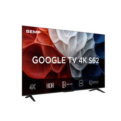 Smart TV 65" 4K Semp 65S62 Google TV Processador AiPQ Dolby Audio Preta