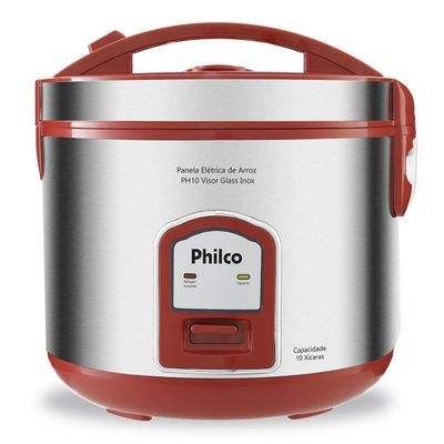 Panela de Arroz Philco PH10V 10 xícaras Visor Glass Inox 127V