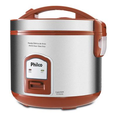 Panela de Arroz Philco PH10V 10 xícaras Visor Glass Inox 127V