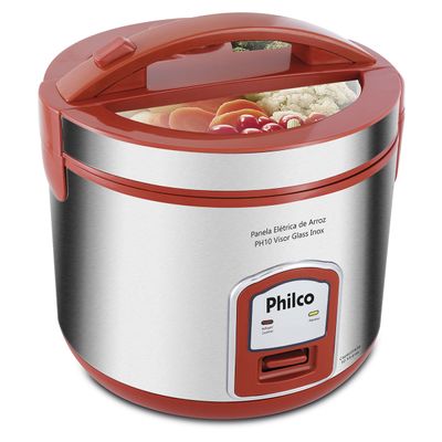 Panela de Arroz Philco PH10V 10 xícaras Visor Glass Inox 127V