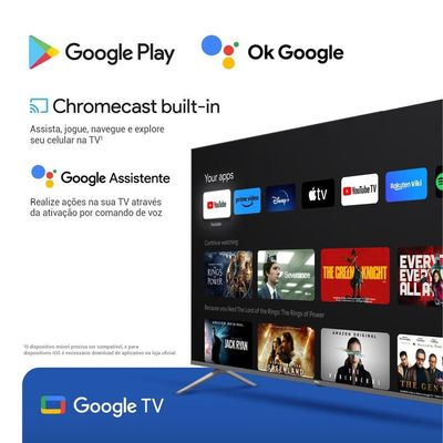 Smart TV LED 70" Ultra HD Philco 4K PTV70G2SGSGB Google TV com HDMI, USB, Wi-Fi, Dolby Atmos, Dolby Vision e Chromecast integrado