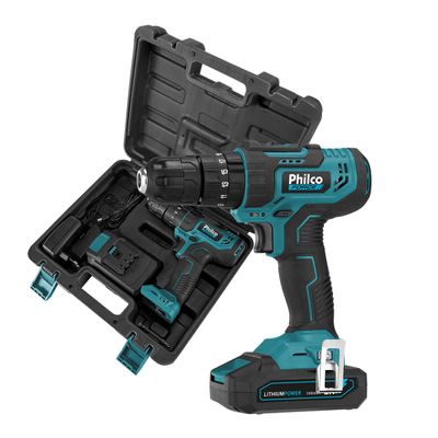 Parafusadeira Philco PPF21M Maleta + Fenda e Philips 21V Bateria