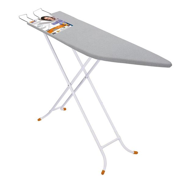 Tábua de Passar Roupa Utimil Ajustável com Ponta e Suporte para Ferro Branco/Cinza