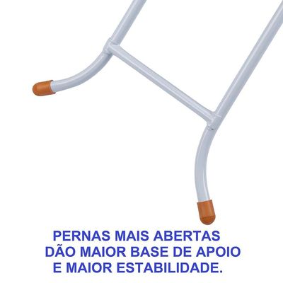 Tábua de Passar Roupa Utimil Ajustável com Ponta e Suporte para Ferro  Branco/Cinza