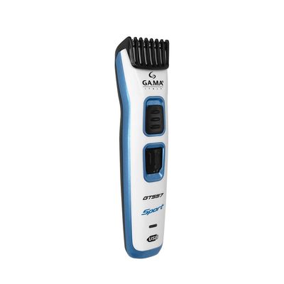 Máquina de Acabamento GA.MA Italy Sport GT557 Bivolt, à Prova D`Água e Carregamento USB – Branco e Azul