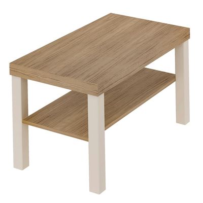 Mesa de Centro Artely Up Retangular Carvalho e Off White
