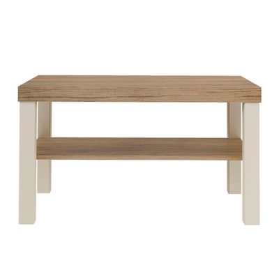 Mesa de Centro Artely Up Retangular Carvalho e Off White