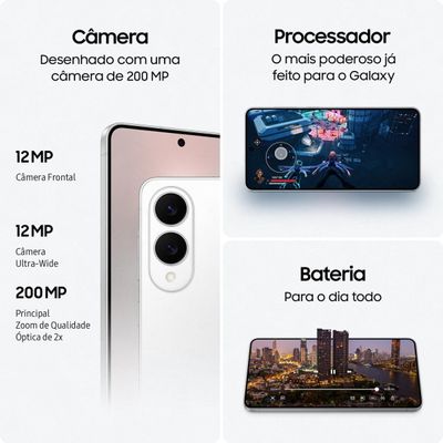 "Smartphone Samsung Galaxy S25 Edge Tela 6.7"" 512GB 12GB RAM Câmera 200MP JetBlack"