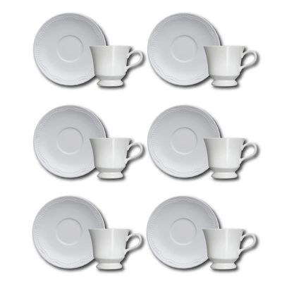 Conjunto de Xícaras para Café Germer Cottage em Porcelana 80 ml  6 Peças