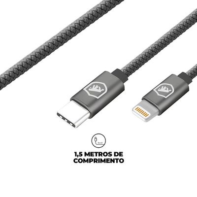 Carregador Turbo Duplo Tipo C + 2UN Cabo Symetric - Lightning / Tipo C - 1,5M - Gshield