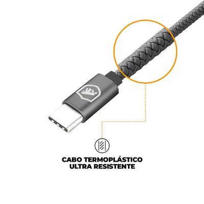 Carregador Turbo Duplo Tipo C + 2UN Cabo Symetric - Lightning / Tipo C - 1,5M - Gshield