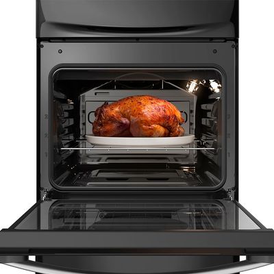 Fogão 4 Bocas Continental Preto Mesa de Vidro, Forno Eco Turbo e Grades Ferro Fundido (FC4GB) Bivolt
