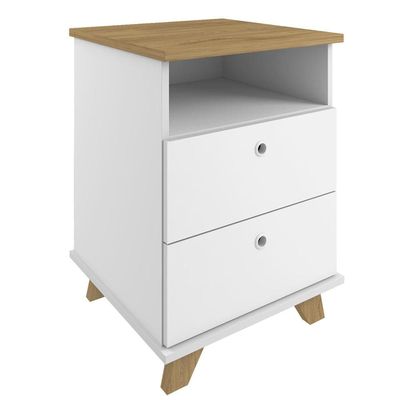Gaveteiro Artany Day com 2 Gavetas e 1 Nicho - Olmo/Branco