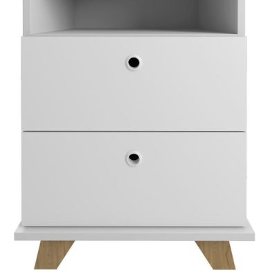 Gaveteiro Artany Day com 2 Gavetas e 1 Nicho - Olmo/Branco